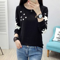 MY 여성 봄가을 티셔츠 긴팔 라운드티 루즈핏 76