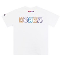 팀코리아 코리아 화이트 블럭 면 스판 태극기 티셔츠