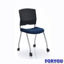 Foryou3188 회의용 바퀴의자 플러키 팔무 사출 쿠션 의자 공부 책상, 오렌지