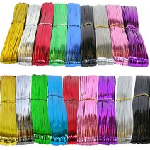 포장끈 포장재 빵끈/금은초록파랑빨강색 팬시 PVC 칼라타이 철사/리본 결속선, 검정색