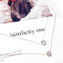 일호장신구 반짝 체인 큐빅 하나 목걸이 개별카드텍포장 국내배송