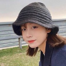 브이와이 여성 덤블 버킷햇 스웨터 위빙 골지 버킷햇