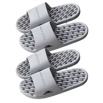 CNS 미끄럼방지 낮은 욕실화 물빠짐 화장실 슬리퍼 2개, 그레이