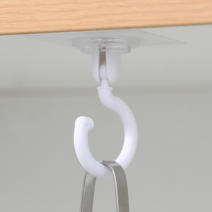 1pc 천장 걸이 회전 벽 열쇠 걸이 문 걸이 가구 다기능 접착 훅 뒤 외투 목욕탕 저장 걸이, white