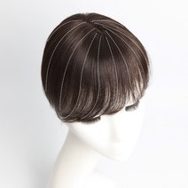 [W2071] 3D 입체커버 플러스 가르마형 정수리 부분가발 앞머리가발, 7cmx12cm(20cm), 진한갈색