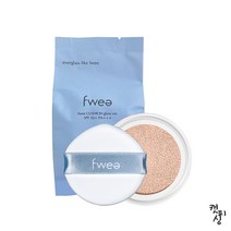 퓌 쿠션 글래스 15g (SPF 50+ PA+++) 1개 스웨이드 리필 네이밍 레이어드 핏 쿠션 광채 건성 피부 지속력 좋은 파운데이션, 02 누드글래스