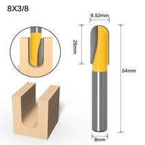 트리머 목공 라운딩 라우터 커터 코너 커터 생크 밀링 나무 조각 비트 카바이드 엔드 밀 도구 롱 블레이드 노즈 라운더 모서리컷팅기코너재단기 모서리컷팅기, 8x9.52