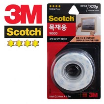 3M 목재 원목 나무소재용 강력 롤 양면테이프, 1개