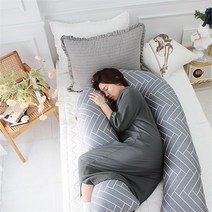 [단잠] U자바디필로우 순면 안고자는 임산부 베개쿠션, 라라-그레이