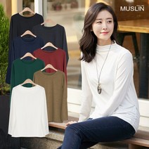 모슬린 엄마옷 하이넥 베이직 폴라티셔츠 ETP910086 마담 미시옷 중년여성의류 빅사이즈 50대 60대여성옷