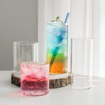 홈카페 일자 긴 유리컵 내열 롱 글라스잔 8종, A텀블러1