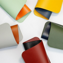 코지야드 WUYUN 양면용 가죽마우스패드, 블루+노란색