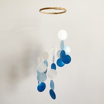 [아기모빌만들기인테리어] [호유즈] 이태리 실로폰(원형) 자개모빌 DIY-KIT_, 블루