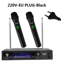 공연용무선마이크 강의용 휴대 방송 무선핀 블루투스 KV-8500 마이크 VHF uhf 동적 캡슐 가족 파, 01 220V Black