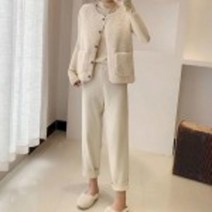 뽀그리 양털 단추조끼 4color