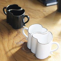 에일린 골드링 뉴하트 머그 1p(2color), 화이트 1p