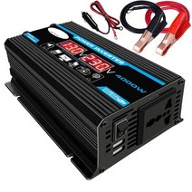 자동차 인버터 배터리 피크 4000 w 12 v 220 v110 v led ac 전원, 블랙 12v-220v, 협력사