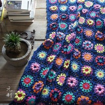 손뜨개질 모직 담요 식탁보 테이블보 핸드메이드 크로쉐 블랭킷 캠핑담요