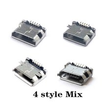 알루미늄 프로파일 50 개몫 5 핀 마이크로 B SMD USB 커넥터 여성 포트 잭 테일 소켓 플러그 안드로이드 전화 데이터, style 5_20 piece