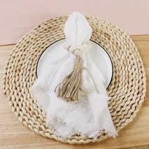 천 린넨 디자인 호텔 재사용 리유저블 냅킨 웨딩 테이블 데쿠 파주 42x42cm 국가 더스티 블루 100 면 손수건 소박한 10 피스, [15] White