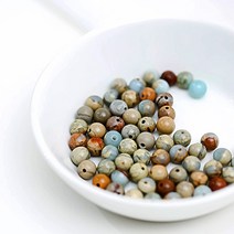 가배공방 멀티베이지 수산원석 원형 구슬 벽옥Jasper 제스퍼 팔찌 재료, 6mm10알