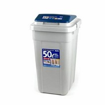 코멕스 크린스페이스 50L 연회색 블루 쓰레기통, 단품, 1개