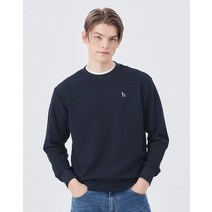 24SS [Essential] 네이비 허니콤 조직 맨투맨 HZTS4A102N2