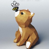 대형 3D 페이퍼크래프트 종이크래프트 크라프트 팬더와 나비 놀이 3d 종이 모델 39, c