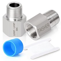 TAISHER 304 스테인리스 스틸 피팅 단조 2개 감속기 어댑터 0.6cm(1/4인치) 수 파이프 x 0.9cm(3/8인치) 암 127958, 2, 1