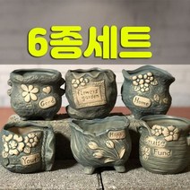 다육맘 수제화분 토리4(6종세트), 블루6종세트