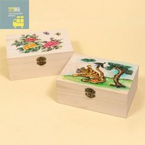 나무보석함 민화 유아 미술놀이 초딩 유아 만들기 키트 초등학생 만들기 세트, A.보석함(중)-까치호랑이