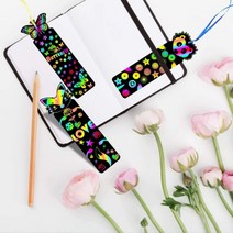 랜덤모델 스크래치 책갈피 만들기 10개 키트 DIY 꾸미기 책갈피 미술 셀프, 단품, 단품