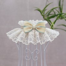 저스트인 고양이 프랑스 리넨 칼라 개 목걸이 원사 액세서리 애완 동물 보우 스카프 귀여운 페르로 목 애마 말티푸, [03] L-pet neck25-30cm, [01] WHITE