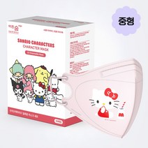 어린숨 산리오 캐릭터 마스크 30매-헬로키티-중형, 헬로키티, 1개