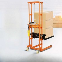 마켓유누 전기지게차 입식 스태커 전동 공장 산업용 화물, 220V 전동지게차 400kg 1.6m상승