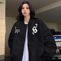 여성야구점퍼 수 놓은 유니폼 자켓 여자 봄 가을 의류 중 버전 루즈핏 재킷 탑스