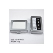 유리진열장 금속 느슨한 다이아몬드 상자 보석 보관 슬라이드 버클 디스플레이 홀더 케이스 유리 커버 용기 구스와이, 05 Silver L