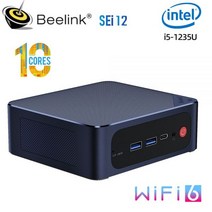 미니 PC 초소형 컴퓨터 BeelikSEi 12 데스크탑 인텔 코어 i5 alexu 세대 윈도우즈 11 16GB 32GB DDR4 500GB SSD Wifi6 4K 1000M SE, CHINA_Black | 16GB 500GB | UK