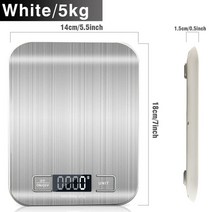산업용전자저울L40 디지털 주방 저울 LCD 디스플레이 1g/0.1oz 정밀 스테인레스 스틸 음식 규모 요리 베이, CHINA, 02 5kg white