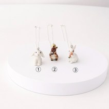 토끼 목걸이 은목걸이 도자기팬던트 다람쥐 미니어쳐