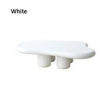 거실 협탁 기능성 쇼파 테이블 높은소파 원목좌탁 북유럽 화이트 커피 불규칙한 크리에이티브 라운드 크림 시리즈 대형 가정용 가구, 120x89x42cm