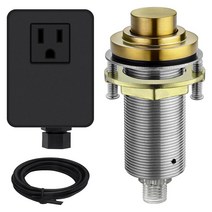 SINKINGDOM SinkTop 에어 스위치 키트 긴 전체 황동 버튼 쓰레기 처리기용 무선 샴페인 브론즈 USA 미국, Champagne Bronze