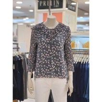 프렐린 언발란스 플라워 쉬폰 플리츠 주름 블라우스 RBB213SA0