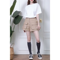 버튼플레이 카고 하프 팬츠 베이지 화이트 블랙 네이비 골프웨어 리조트웨어 애슬레저룩