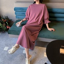 루즈핏 셔링코튼원피스(2C 무배당일발송)