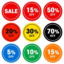 세일스티커 할인스티커 행사스티커 마트 편의점 백화점 정육 옷집 매장 주문제작 원형, 30%, [1000매] 60mm, [D] 오렌지-화이트