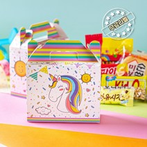 슬기마트 무지개 간식 기프트상자 선물세트 구디백 과자선물세트 단체간식 어린이집 유치원 생일 답례 졸업 입학 행사 선물, 1NV6_유니콘 무지개 간식 선물세트