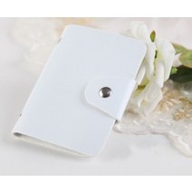 포토 카드 바인더 명함 꽂이 수첩 쿠폰북 1pc pu 다기능 24비트 가방 휴대용 id, 하얀, CN