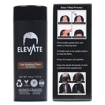 ELEVATE 헤어 파이버 얇은 모발용 (중간 갈색) - 거대한 40g 병 - 100% 천연 감지할 수 없는 케라틴 섬유로 얇고 대머리 --를 완전히 숨길 수 있습니다. 남성