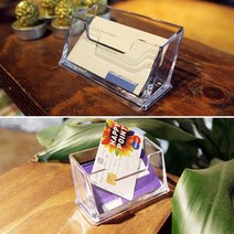 socean 스탠드꽂이 펜꽂이 메모장 케이스 1단-투컬러 아크릴 스탠드 POP 투명 쪽지함 용지 쇼케이스 명함통 포스트